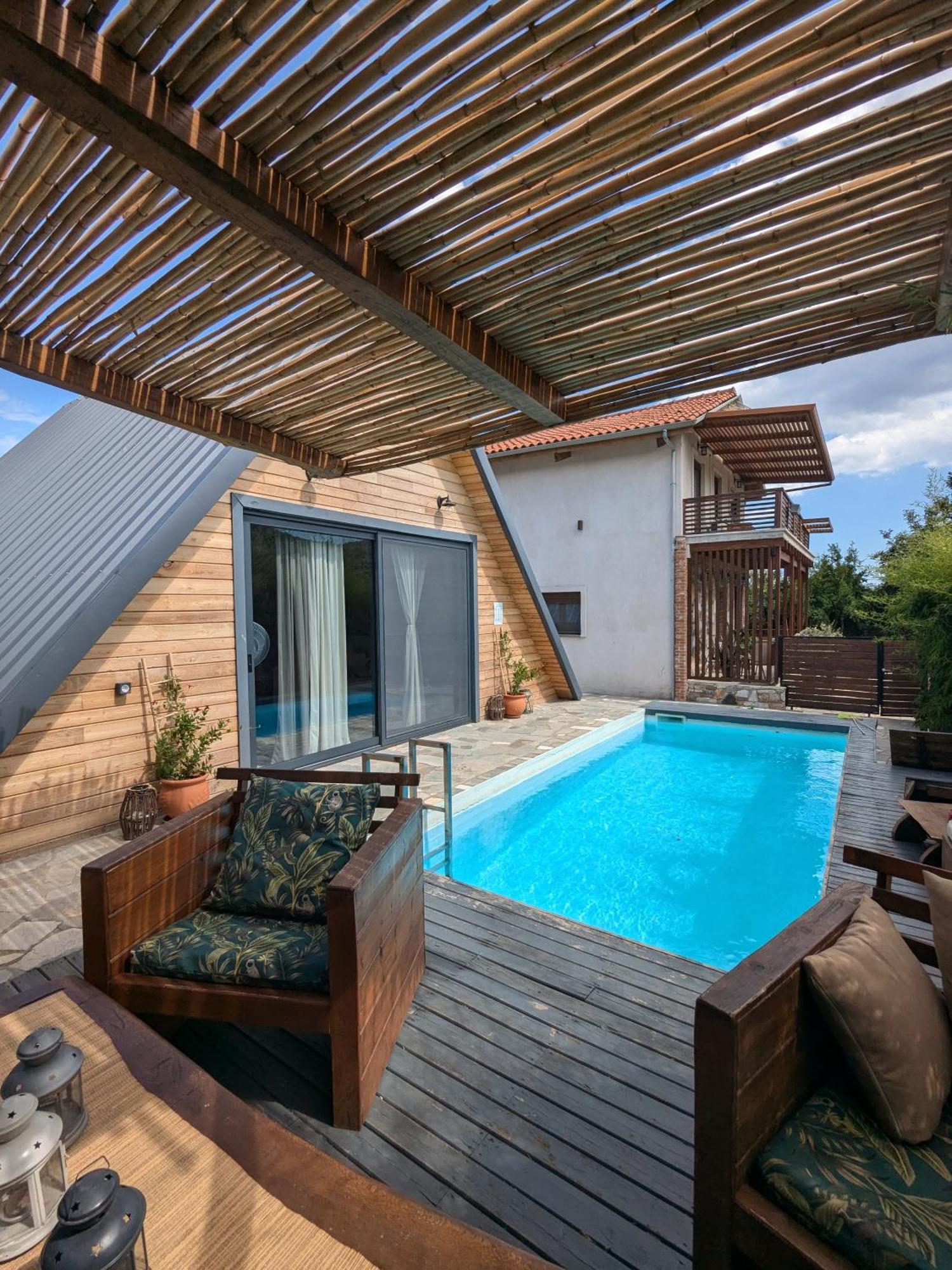 Unique Wooden Villa With Pool Olympiáda Eksteriør bilde